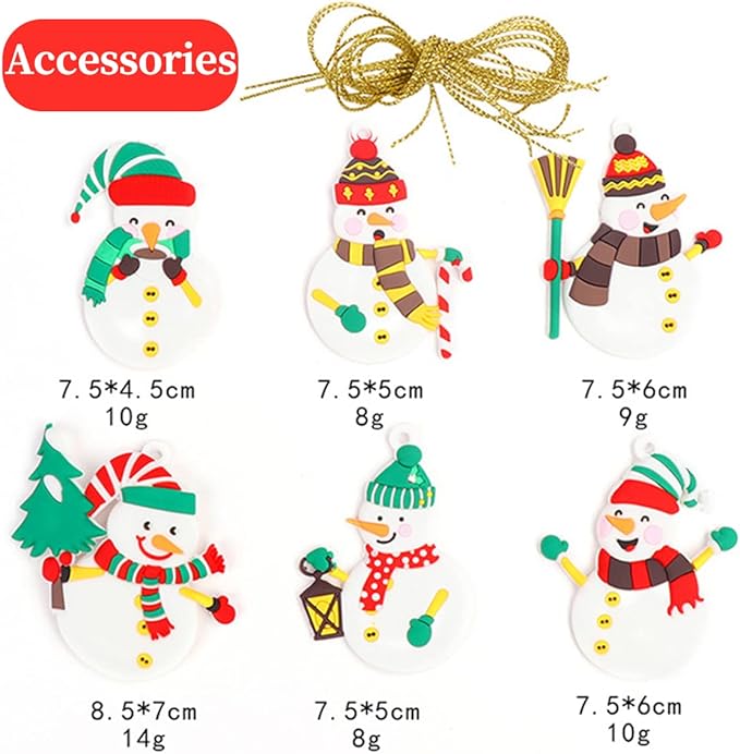 Christmas Ornaments Set Winter Snowman Ornaments for Christmas Tree Pendant Family Hanging Christmas Decorations for Xmas Home Party Holiday Decor 12 Pieces