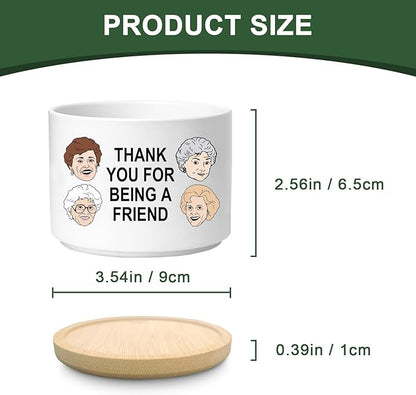 Friend Gifts for Women, Funny Succulent Planter, Flower Cactus Plant Pot, Friendship Gifts for Friend Bestie Sister Birthday, Thank You for Being a Friend Golden Girls Merchandise (Plant Not Included)