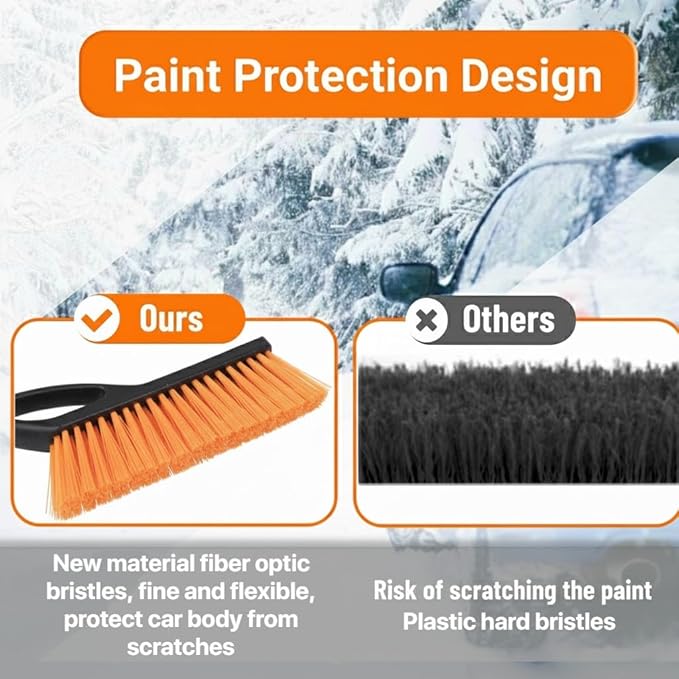 Snow Brush & Ice Scraper, 27'', Ice Scrapers for Car Windshield, Detachable Snow Removal Tool with Ergonomic Foam Grip for Cars, Suvs, Trucks