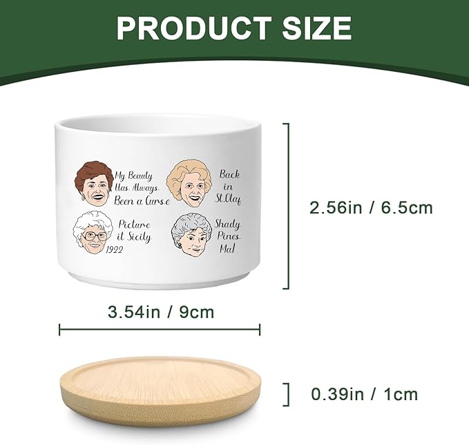 Golden Girls Planter, Golden Girls Merchandise, Friend Gifts for Women, Funny Succulent Planter, Flower Cactus Plant Pot, Friendship Gifts for Friends Bestie Sister Birthday (Plant Not Included)