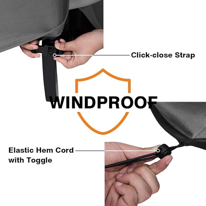 Vailge Patio Chair Covers, Lounge Deep Seat Cover, Heavy Duty and Waterproof Outdoor Lawn Patio Furniture Covers (2 Pack - Small, Grey)