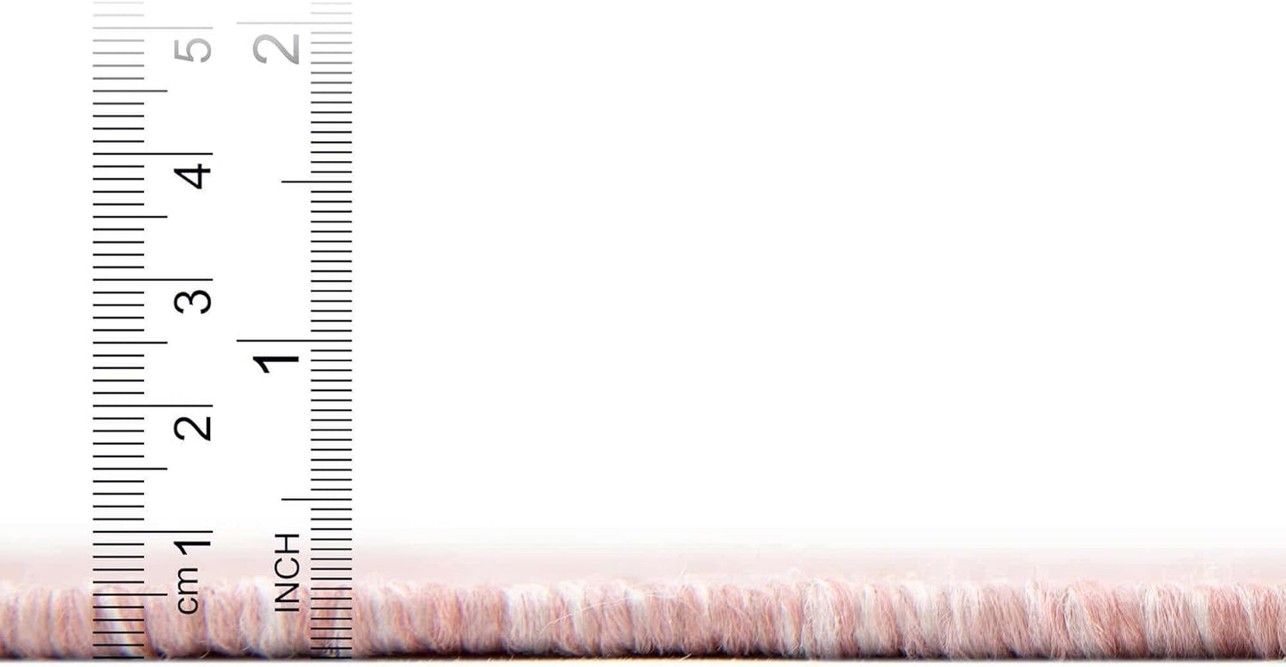 Unique Loom Collection Casual Transitional Solid Heathered Indoor/Outdoor Flatweave Area Rug (2' x 8' Runner, Whisper Pink/Ivory)