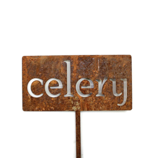 Classic Metal Garden Markers 19 Inches Tall (celery, Naturally Rusted)