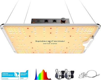 Spider Farmer SF1000, Samsung LM301H EVO Led Grow Light, Full Spectrum Plant Light, Dimmable & High Efficiency & Deeper Penetration Lamps for Seed Starting Vegetables Bloom in 2x2/3x3 Grow Tent