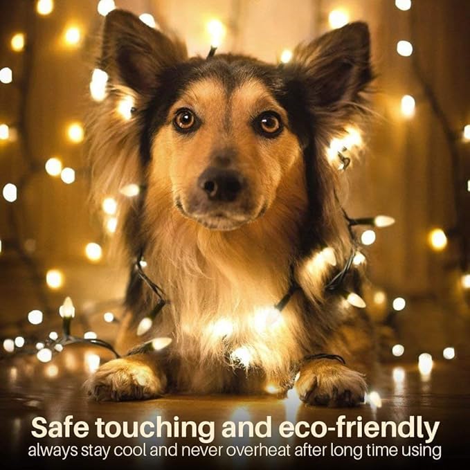 Battery Operated String Lights - 18ft 50 LED C3 String Lights Christmas Lights Battery Powered String Lights for Indoor Outdoor Christmas Tree Wreath Party Decoration, Waterproof, Warm White 2 Pack