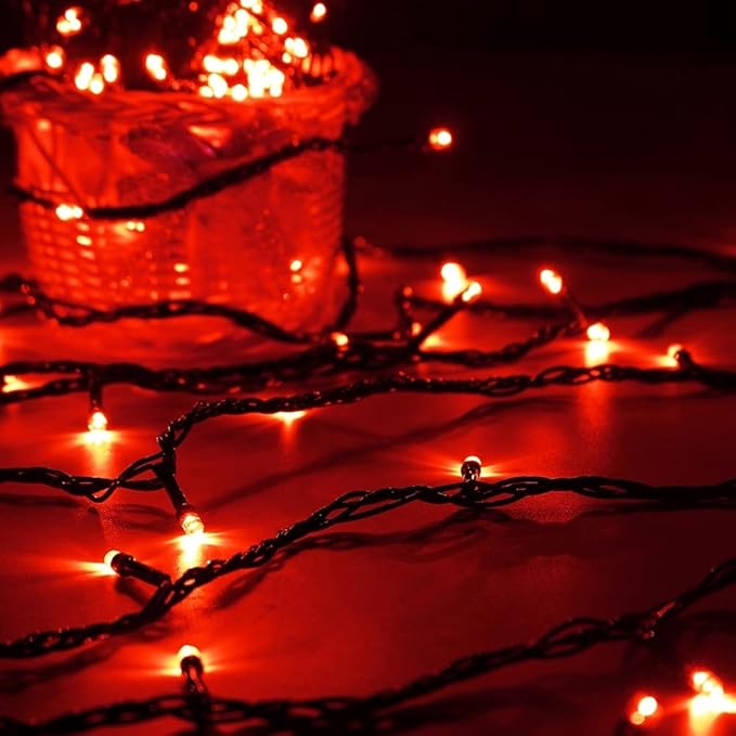 2-Pack Connectable Christmas Lights Outdoor, Total 164FT 400LED Christmas String Lights Waterproof with 8 Modes & Timer, Green Wire Twinkle Lights for Xmas Tree Decorations Outdoor Indoor, Red