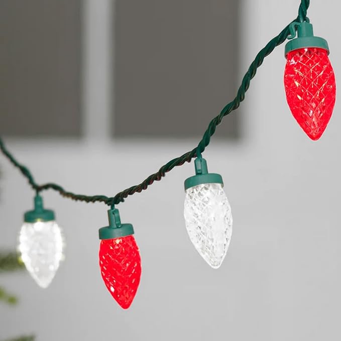 TW SHINE C9 Christmas Lights, 100 LED 66 FT Christmas String Lights Outdoor with 8 Modes Timer Waterproof Connectable for Indoor Yard Xmas Tree House Decorations (Red and White)