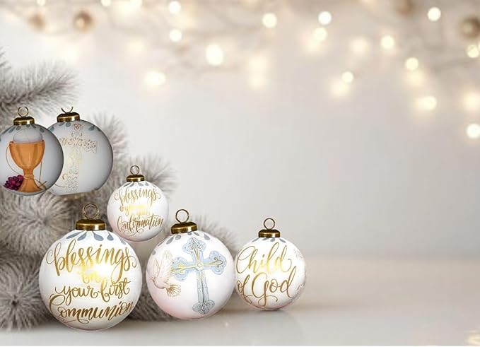 Blessing First Holy Communion Ornament, 1st Communion Gift for Granddaughter Grandson, Baptism Gifts for Girl Boys Adult, 1st Holy Communion Favors and Keepsake, Ornament for Christening Baby Shower