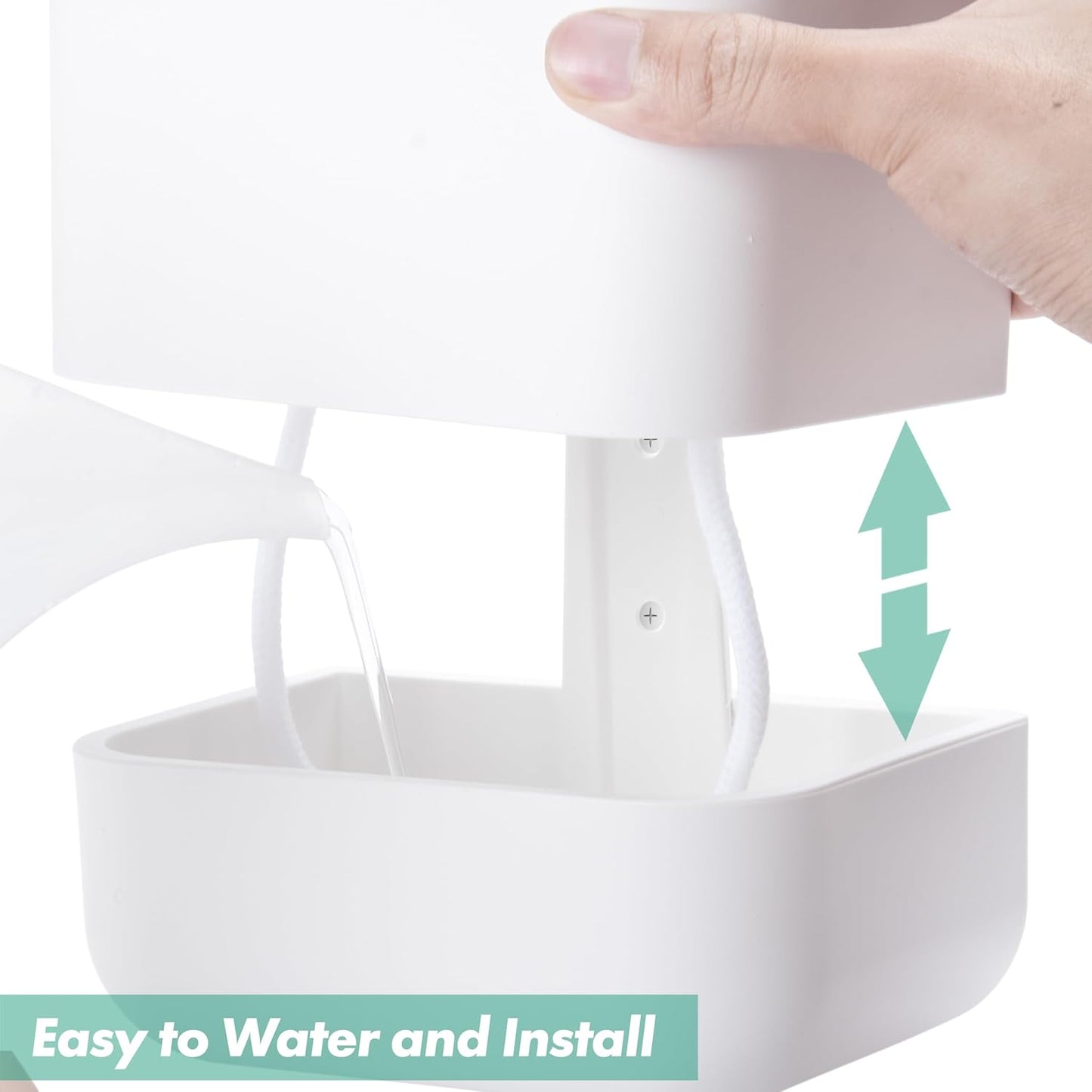 Phoenix Vine 6.5-Inch Wall Mounted Self-Watering Planter Pot for Indoor Houseplants and Herbs | Modern Hanging Planter for Window Sills, Bathroom Walls, Home & Office Décor, White, Set of 2, 01-WP-W-2