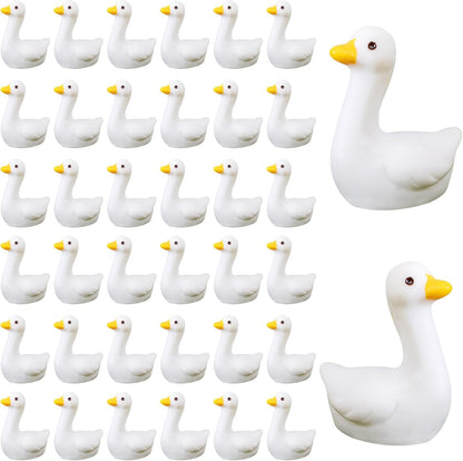 50pcs Mini Tiny Goose Figurines - Resin Geese Animal Statues for Halloween Decorations, DIY Crafts, Party Gifts, Stocking Stuffers, Micro Landscape Ornaments to Hide,Small Desk Goose Decor