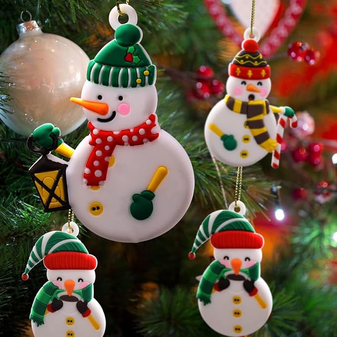 Christmas Ornaments Set Winter Snowman Ornaments for Christmas Tree Pendant Family Hanging Christmas Decorations for Xmas Home Party Holiday Decor 12 Pieces