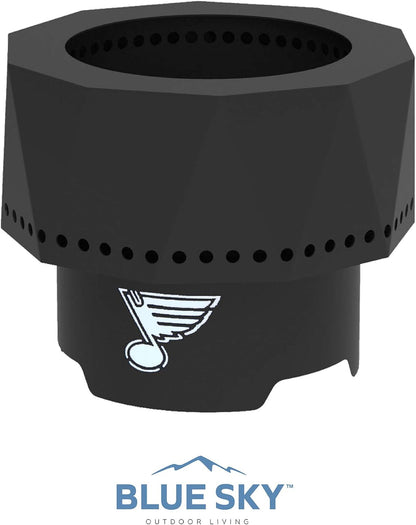 Blue Sky Outdoor Living NHL Buffalo Sabres Ridge Portable Steel Smokeless Fire Pit with Carrying Bag, Firewood and/or Wood Pellet Burning