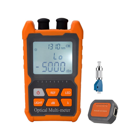 4 in 1 Function Fiber Optic Tester Portable Optical Power Meter (FC/SC/ST) & VFL 2mw Visual Fault Locator & LED, OPM & VF, Range: (-50) dBm ~ (+26) dBm, 1pc