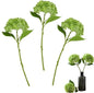 3 Pcs Green Hydrangea Artificial Flowers, 19 inch Faux Hydrangeas Real TouchFlowers, Long Stem Artificial Flowers for Tall Vase Home Wedding Bouquets Centerpieces Party Living Room Decoration