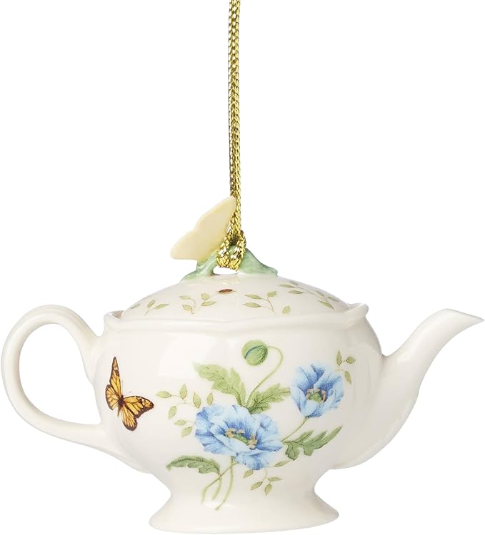 Lenox 896350 Butterfly Meadow Teapot Ornament, Christmas