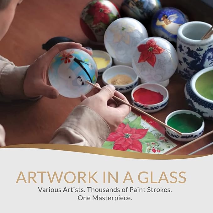 Inner Beauty Memorial Remembrance Christmas Ornaments - Mouth Blown and Reverse Hand-Painted Glass Christmas Decorations, Christian Gifts for Family