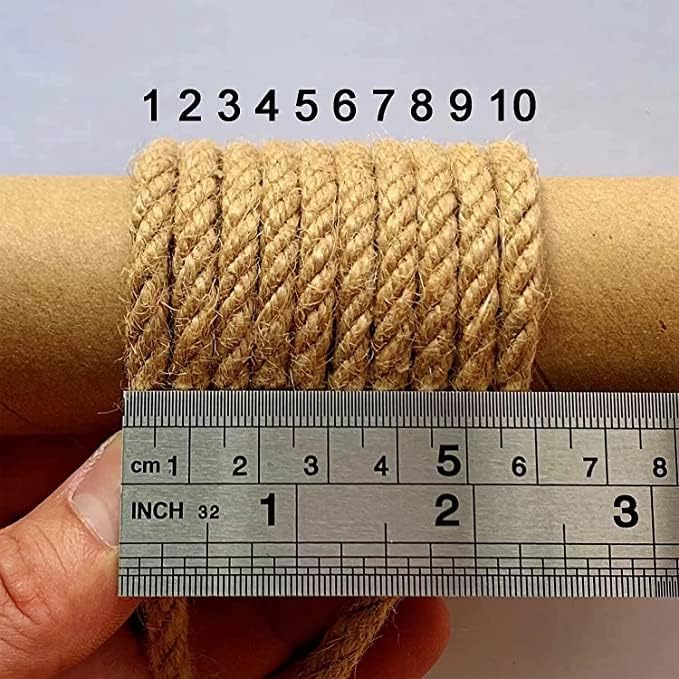 6mm Jute Twine, 164 Feet Braided Jute Rope, Heavy Duty and Thick Twine Rope for DIY Artwork, Bundling, Home Decor, Gardening Applications (6MM 164FT)