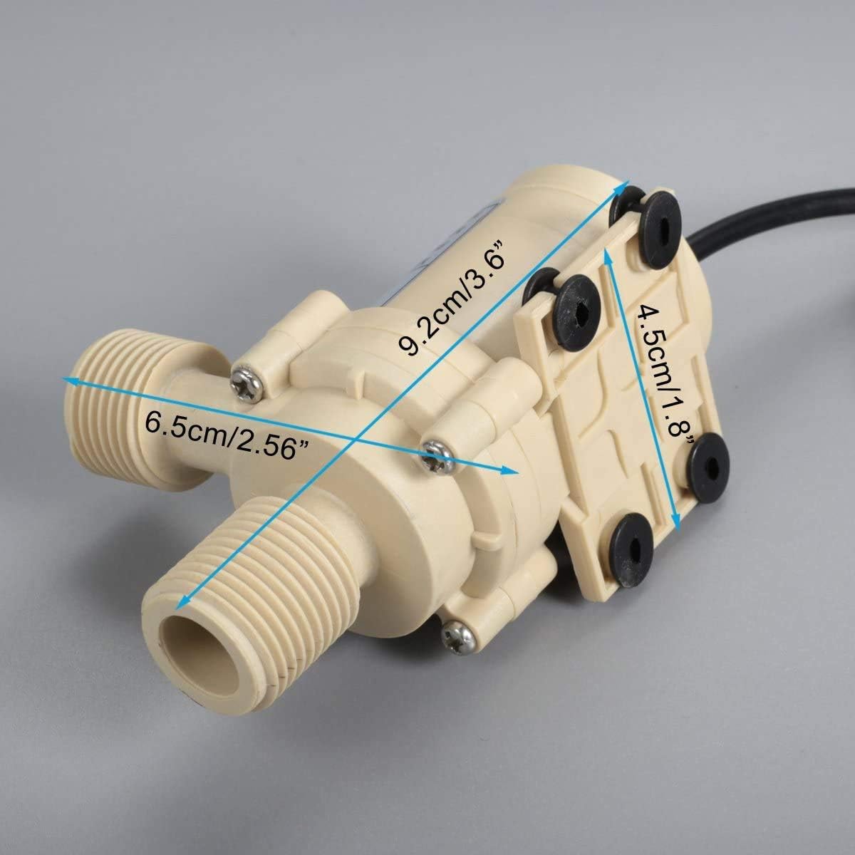 bayite BYT-7A015 DC 12V Solar Hot Water Heater Circulation Pump with DC Power Supply Adapter Low Noise 3M Head 8LPM 2.1GPM