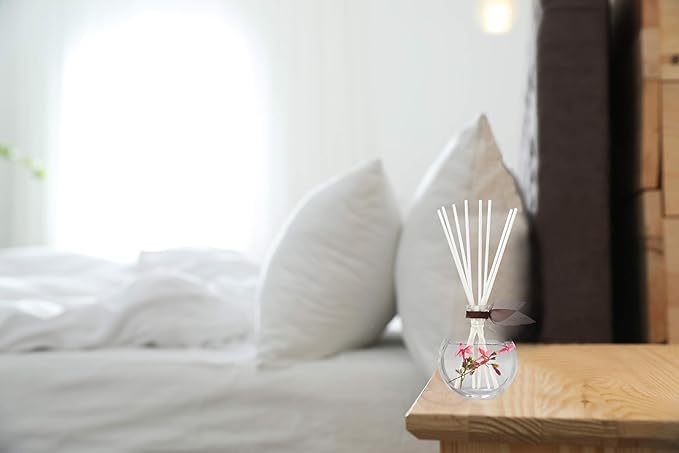 LOVSPA Reed Diffuser Set, Hawaiian Sandalwood Scented Oil Diffuser with Sticks, Home Fragrance Accessories for Bathroom Shelf Decor, Aroma Diffusers for Home or Office Fall Decor, USA Made