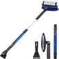 COFIT 42" Car Snow Brush Extendable Handle, 3 in 1 Windshield Ice Scraper and Squeegee, Detachable Snow Removal Tool, Clean Brush Scratch Free for RV Truck SUV Window Roof Exterior Wash Supplies, Blue