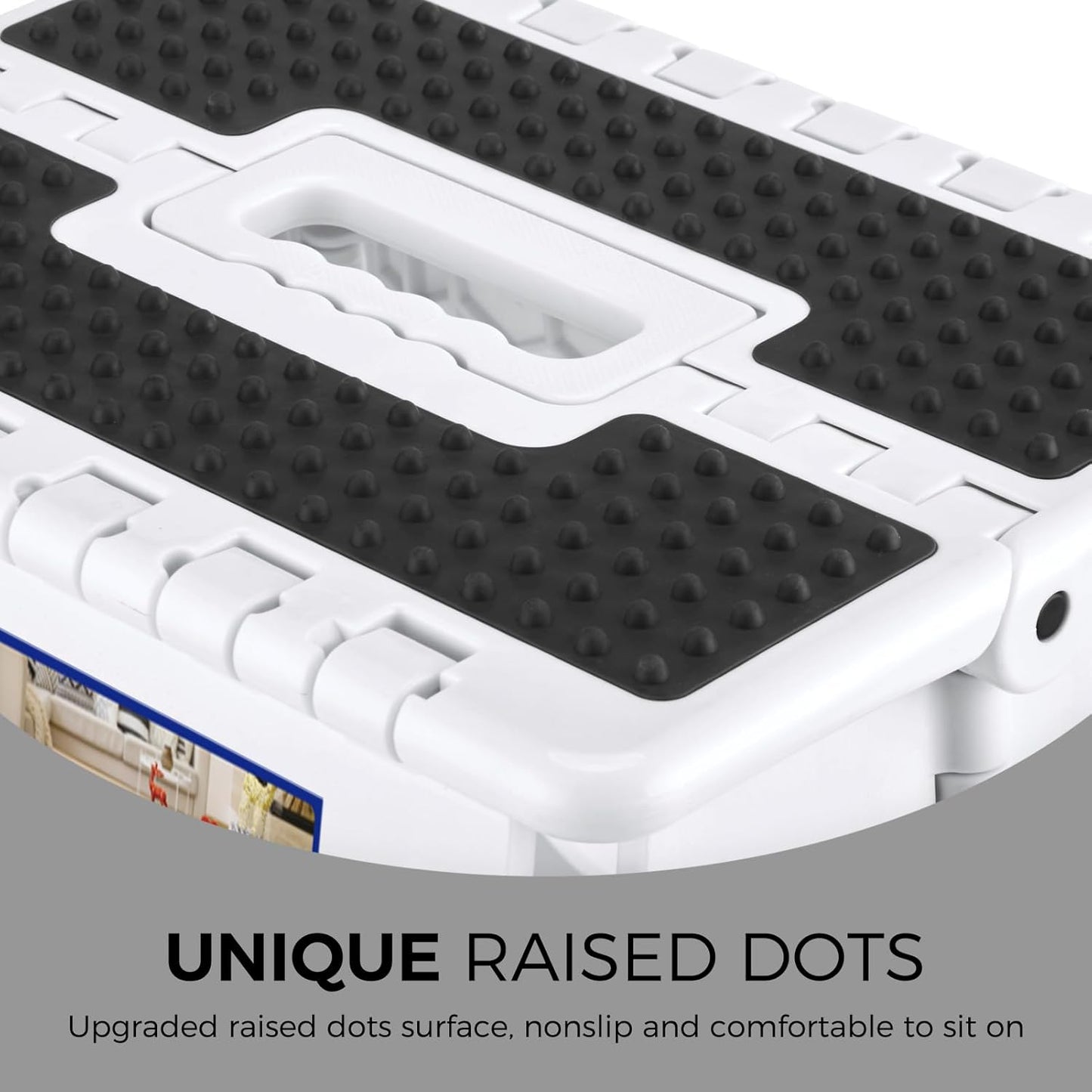 ACKO Folding Step Stool - 13" Height Premium Heavy Duty Step Stools for Adults and Kids, Upgrade Step Stool Kitchen Garden Bathroom Stepping Stool (White)