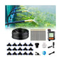 New drip Irrigation kit, Automatic Garden Watering System, Quick Connector and 360-degree Bending Dropper atomizing Copper Nozzle, Garden Plant Lawn Courtyard Watering System. (Timer)