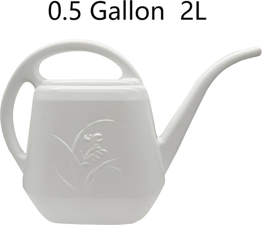 Watering Can for Home Garden - White Color - 1/2 Gallon