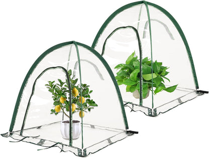 Portable Mini Greenhouse for Winter Gardening - Transparent PVC Pop Up Plant Protector Cover for Heat Preservation in Backyard