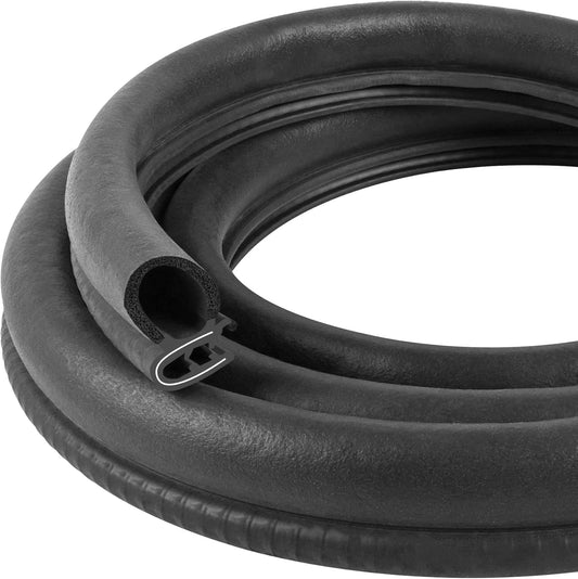 Automotive Door Weather Stripping 11Ft Car Door Rubber Edge Trim Seal Strip Gasket with Side Bulb for Car Bus Camper Boat RV Truck Doors