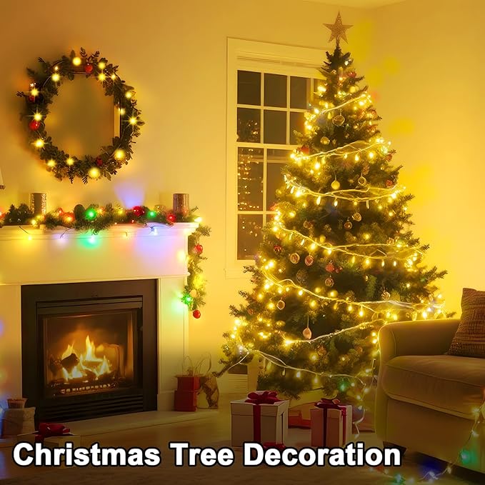 393 FT Christmas Lights 1000 LED Xmas Lights Outdoor Christams String Lights Waterproof 8 Modes & Timer, Fairy Lights Plug in for Weeding, Patio, Party, Holiday,Christmas Decor(Warm White)