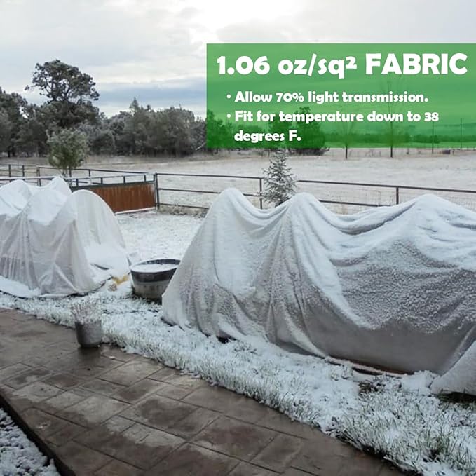 Plant Covers Freeze Protection, Antifrost Cover 7ft×10ft Reusable Rectangle Frost Protection Floating Row Cover Plant Blanket Garden Winterize Cover for Cold Weather Snow