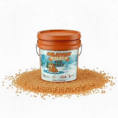 Orange Walrus CMA Ice Melt 8 lb Pet Safe De-Icer Works in Extreme Winter Conditions Safe for Driveways, Sidewalks & Steps