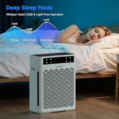 Air Purifiers for Home, Large Room up to 3000 Ft², HEPA Air Purifier for Home Pets with Filter, Air Quality Sensor, Timer, Air Cleaner for Bedroom, Dorm Room, Pet Hair, Office - Green