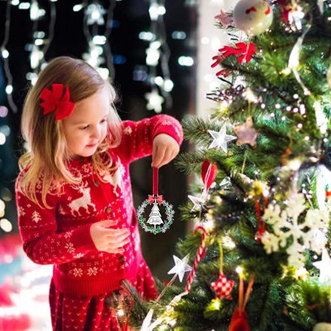 Christmas Ornaments,Xmas Decorations Keepsake Pendant, Christmas Tree Ornament Handcrafted Metal DIY Hanging Craft Collectibles for Xmas Trees Home Party Party Gifts (Tree)