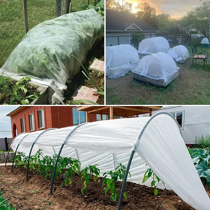 Plant Covers Freeze Protection, 5FT x 60FT 0.9oz Reusable Floating Row Cover Plant Blankets Frost Cloth for Clod Winter Frost Sun Pest Protection