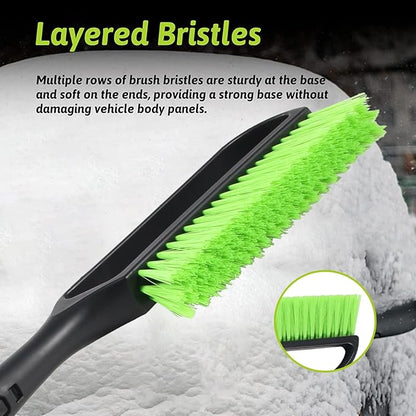 27" Snow Brush & Ice Scraper for Car Windshield, Detachable Snow Scrapers with Foam Grip for Cars, Trucks, SUVs