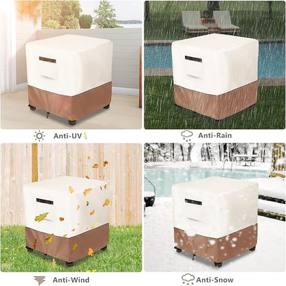 Outdoor Rocking Chair Side Table Cover, Heavy Duty All-Weather Patio Side Table Cover Fits Square Small Tables (13 x 16.5 x 17 Inches)