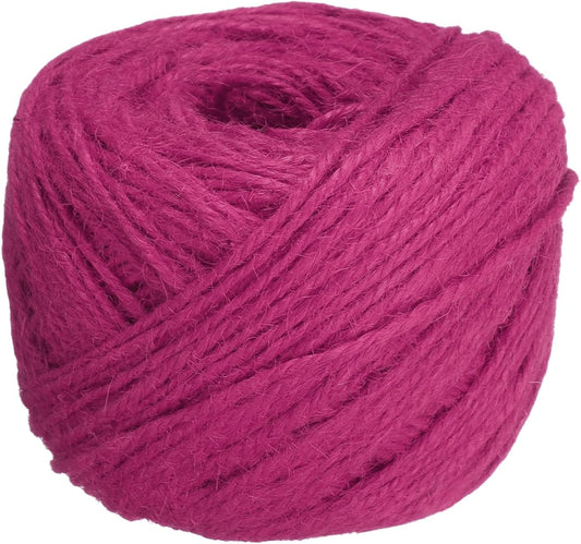 uxcell 328 Feet Natural Jute Twine String,2mm Thin Garden Twine Rope Colored Plant String Cord for DIY Art Crafts Gift Wrapping Decoration Packing Gardening Plant Hanger,Rose Red