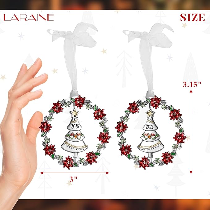 Laraine Christmas Tree Ornaments – 2025 Decorative Rotation Hanging Pendant of Car Charm Holiday Keepsake Gift Home Decor (Tree (2025))