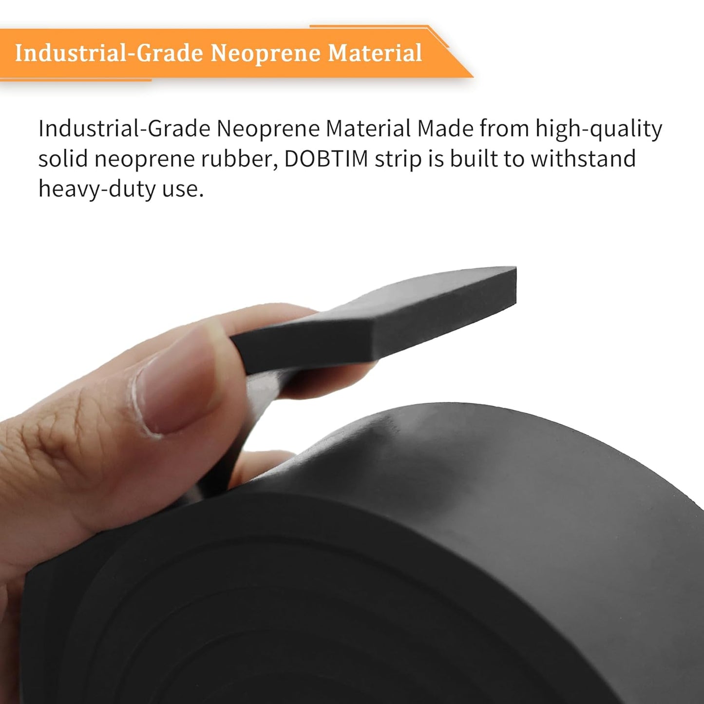 DOBTIM Neoprene Rubber Strips 1/4 (.250)" Thick X 2" Wide X 5' Long, Solid Rubber Rolls Use for Gaskets DIY Material, Supports, Leveling, Sealing, Bumpers, Protection, Abrasion, Flooring, Black