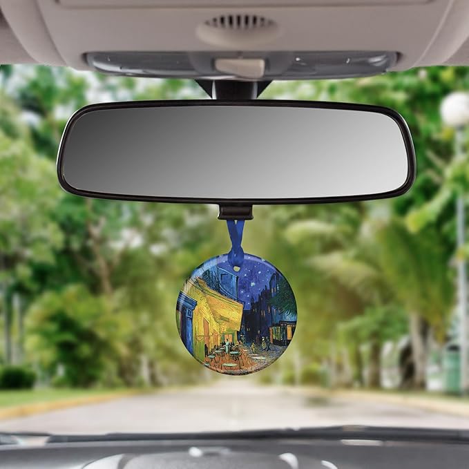 Christmas Tree Ornament, Porcelain Van Gogh Cafe Terrace at Night fine Art Keepsake Ornament by RainCaper