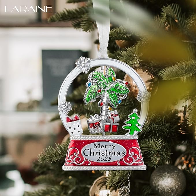 Laraine Christmas Tree Ornaments – 2025 Decorative Rotation Hanging Pendant of Car Charm Holiday Keepsake Gift Home Decor (Palm (2025))