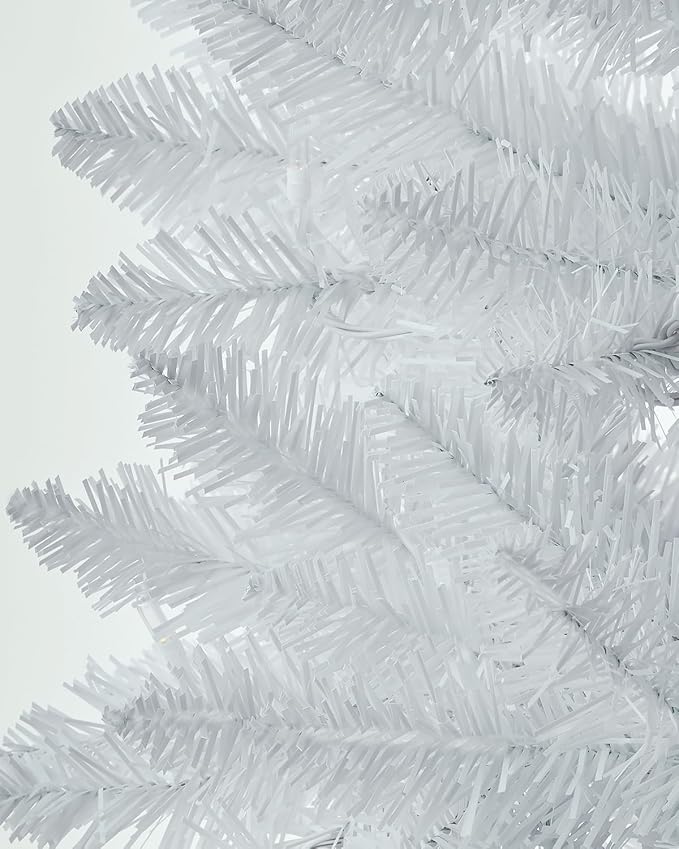 3ft Prelit Artificial Small Mini Christmas Tree with Warm White Multi-Color LED Lights, Timer Battery Operated, Perfect for Xmas Tabletop Decorations, Home, Kitchen, Dining Table top White