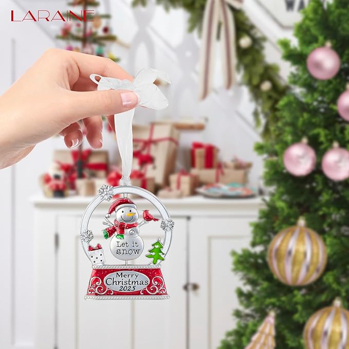 Laraine Christmas Tree Ornaments – 2025 Decorative Rotation Hanging Pendant of Car Charm Holiday Keepsake Gift Home Decor (Snowman (2025))