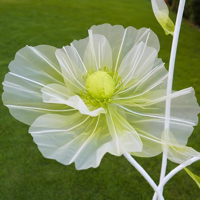 Giant Flowers for Decoration,3-Head Large Artificial Silk Flower with Standing Stems and Base for Party Banquet Wedding Reception Background Decor Home Decor (Cyan Gradient)