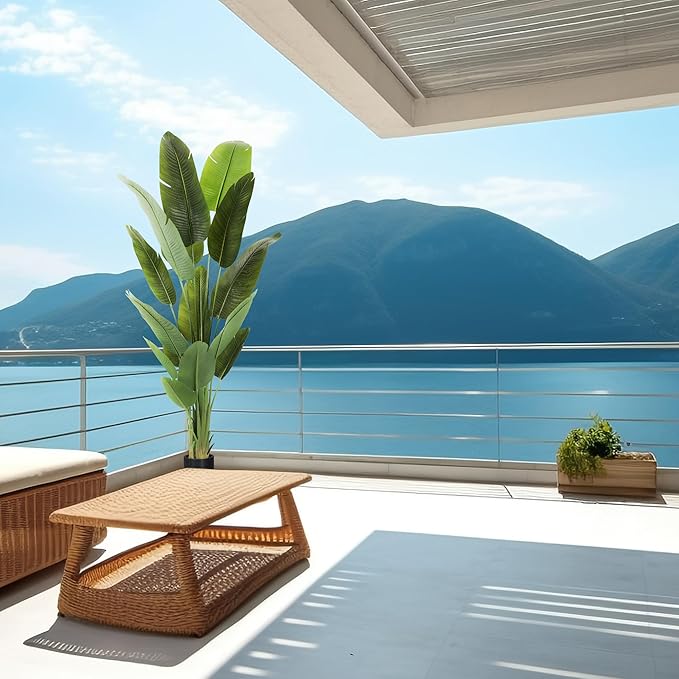 Artificial Tree 6.6Ft Silk Bird of Paradise Large Big Fake Potted Plants Tall Faux Silk Floor Plants for Home Living Room Bedroom Office Decor Indoor Outdoor…