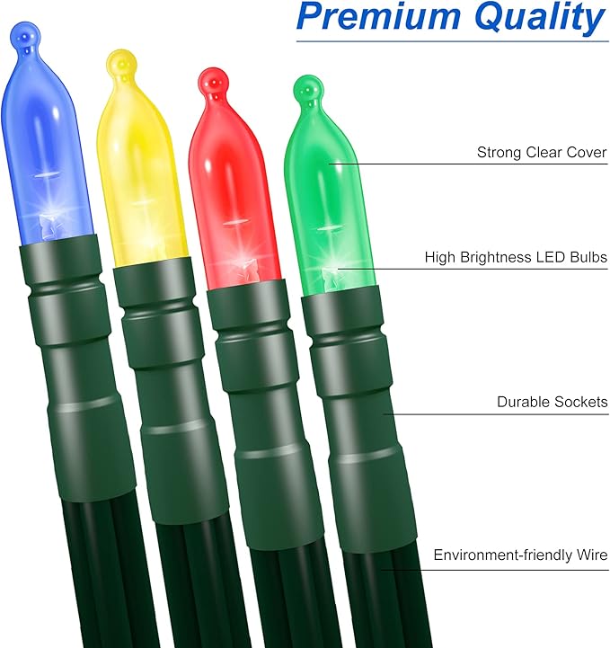 Battery Operated String Lights, 50 LED Multicolor Christmas Lights with Timer & 8 Modes, 18ft Mini Ligths for Christmas Tree, Wreath, Party, Wedding Thanksgiving Decoration