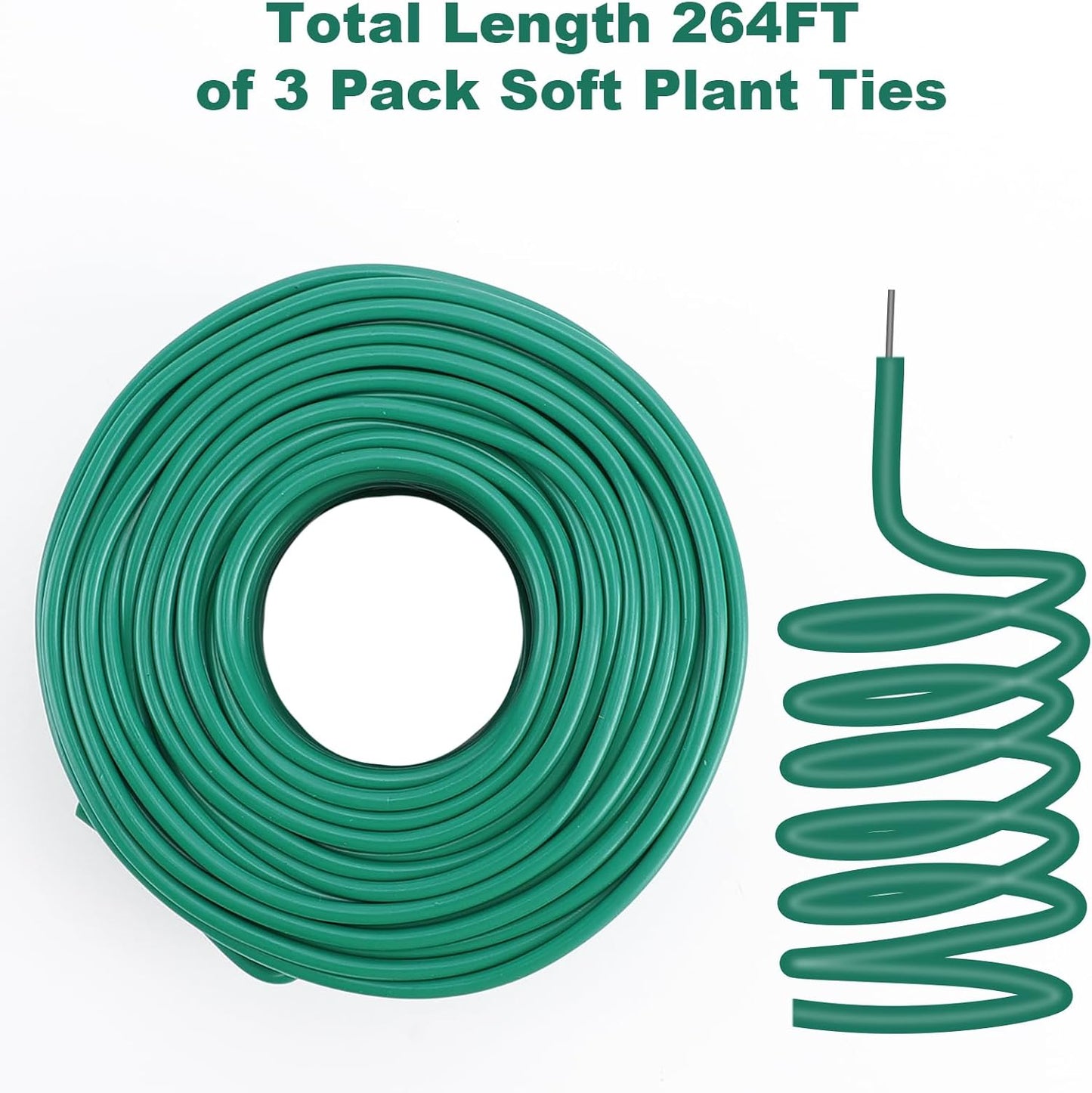 YDSL 88 feet Garden Flexible Wire, 3Pcs Soft Twist Plant Ties for Plant Vines and Office Organization (Diameter - 3MM)