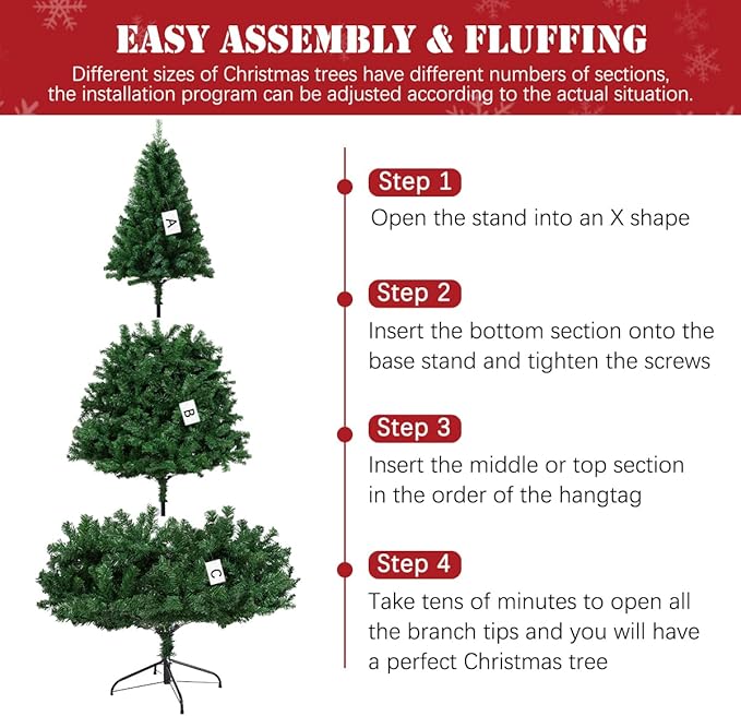 5FT Green Christmas Tree, Small Spruce Artificial Holiday Xmas Tree with 600 PVC Branch Tips & Foldable Metal Stand for Home, Office, Party Decoration