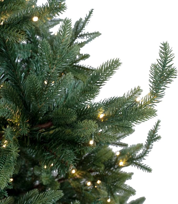 Kinsley 9ft Prelit Aritificial Christmas Tree with 6230 Branch Tips, 1000 Warm Lights and Metal Stand, 68" Wide Realistic Traditional Christmas Tree with Lights by Naomi Home